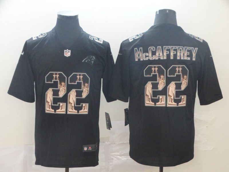 Men Carolina Panthers 22 Mccaffrey Black Nike Goddess fashion Edition NFL Jerseys